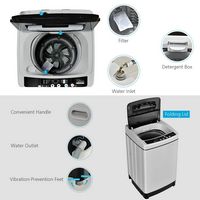 Costway - Full-Automatic Washing Machine 1.5 Cu. Ft. 11 lb. Washer and Dryer - Grey - Alternate Views