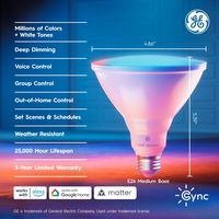 Cync - PAR38 LED Light Bulb, Matter Compatible, Color Changing, 1pk - Full Color - Alternate Views