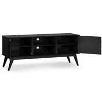 Simpli Home - Draper SOLID HARDWOOD 60 inch Wide Mid Century Modern TV Media Stand in Black For T... - Alternate Views