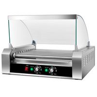 Costway - Commercial 30 Hot Dog 11 Roller Grill Cooker Machine W/ cover CE - Silver - Alternate Views