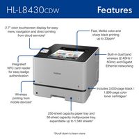 Brother - HL-L8430CDW Business Color Laser Printer with Low-Cost Printing and Wireless Networking... - Alternate Views