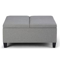 Simpli Home - Ellis Coffee Table Storage Ottoman - Dove Grey - Alternate Views