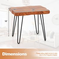 Costway 2 PCS Rectangular End Table Accent Side Reclaimed Indonesia Teak Wood Plant Stand Patio -... - Alternate Views
