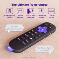 Roku - Voice Remote Pro (2nd Edition) | Rechargeable Replacement Voice Remote, Backlit Buttons & ... - Alternate Views