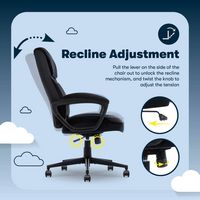 Serta - Comfort Classic Mid-Back Executive Soft Velvet Office Chair - Black - Alternate Views