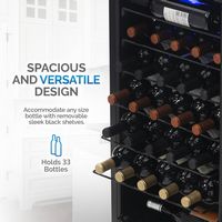 NewAir - Freestanding 33 Bottle Compressor Wine Fridge, Adjustable Racks and Exterior Digital The... - Alternate Views