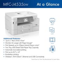 Brother - INKvestment Tank MFC-J4535DW Wireless All-in-One Inkjet Printer with Up to 1-Year of In... - Alternate Views