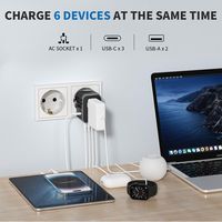 Epicka - Universal Travel Adapter with 3 USB-C and 2 USB-A Ports Charger for USA EU UK AUS (TA-10... - Alternate Views