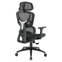 OSP Home Furnishings - Mesh Back with Headrest and Adjustable Arms on Nylon Base - Black - Alternate Views