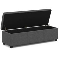 Simpli Home - Avalon Extra Large Storage Ottoman Bench - Slate Grey - Alternate Views