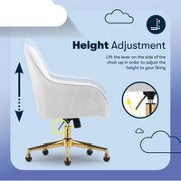 Serta - Chloe Soft Velvet Modern Home Office Chair - Off White - Polished Gold Base - Alternate Views