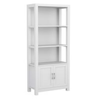 Martha Stewart - Hutton Gray 4 Tier Shaker Style Bookcase with Cabinet and Brushed Nickel Hardwar... - Alternate Views
