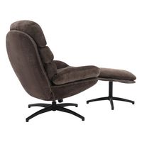 OSP Home Furnishings - Kerry Swivel Lounge Chair & Footrest - Brown - Alternate Views