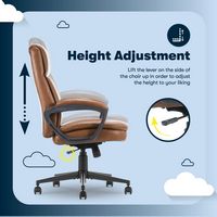 Serta - Comfort Ergo  Ergonomic Executive Upholstered Office Chair - Cognac - Bonded Leather - Alternate Views