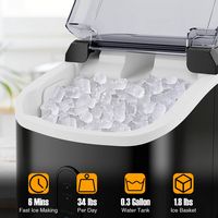 Costway Countertop Ice Maker with Soft Chewable Pellet Ice  Ready in 6 Mins Black - Black - Alternate Views