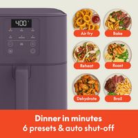 Bella - Fits-anywhere Kitchenware: 6-qt. Slim Air Fryer - Plum - Alternate Views