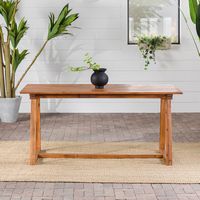 Walker Edison - Modern Solid Wood Slatted Outdoor Dining Table - Brown - Alternate Views