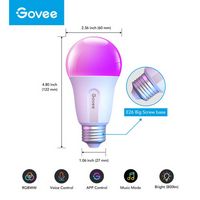 Govee - A19 800 Lumens Wi-Fi Smart LED Bulb (2-Pack) - Alternate Views