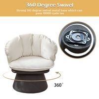 Bestier - Modern Comfy 360° Swivel Accent Chair with Removable Cushion - White - Alternate Views