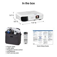 Epson - EX3280 3LCD XGA Projector with Built-in Speaker - White - Alternate Views