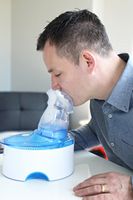 CRANE - 0.5 Gal. 2-in-1 Warm Mist Humidifier & Personal Steam Inhaler - Blue/White - Alternate Views