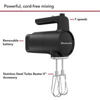 KitchenAid - 7- Speed Go Cordless Hand Mixer with Battery - Black - Alternate Views