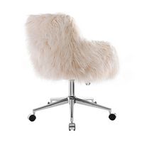 Linon Home Décor - Diehm Faux Fur Adjustable Office Chair With Arms - Pink - Alternate Views