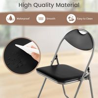 Costway 2 PCS U Shape Folding Chairs Furniture Home Outdoor Picnic Portable - Black - Alternate Views