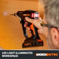 WORX - Nitro 20V SwitchDriver 2-in-1 Brushless Cordless Drill/Driver - Rotatable Dual 1/4