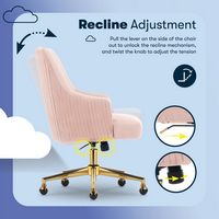 Serta - Scarlett Stylish Mid-Century Modern Soft Velvet Upholstered Home Office Chair - Pink - Go... - Alternate Views