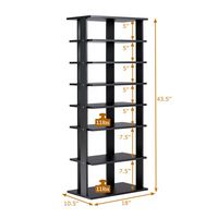 Costway - Patented 7-Tier Dual Shoe Rack Practical Free Standing Shelves Storage Shelves Concise ... - Alternate Views