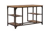 Linon Home Décor - Barlyn Four-Shelf Writing Desk - Weathered Driftwood - Alternate Views