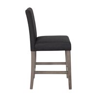 CorLiving - Laura Fabric Counter Height Barstool - Dark Grey - Alternate Views