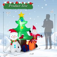 Costway - 7.2 FT Inflatable Christmas Decoration Lighted Blow up Christmas Tree w/ Santa Claus - ... - Alternate Views