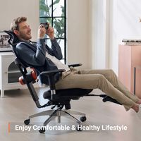 Newtral - Ergonomic High Back Mesh Office Chair with Headrest - Black - Alternate Views