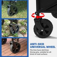 Bestier Folding Collapsible Wagon Utility Camping Cart W/Wheels & Adjustable Handle - Black - Alternate Views