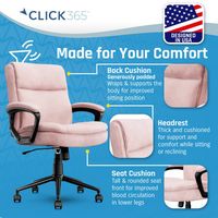 Click365 - Transform 2.0 Extra Comfort Ergonomic Mid-Back Desk Chair - Light Pink - Alternate Views