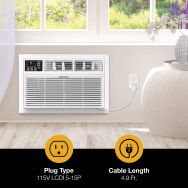 Whirlpool - 350 sq ft 8,000 BTU Through the Wall Air Conditioner with Supplemental Heat - White - Alternate Views