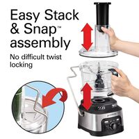 Hamilton Beach - Professional Spiralizing Stack & Snap 12-Cup Food Processor - Black - Alternate Views