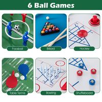 Costway 12-in-1 Combo Game Table Set with Foosball Air Hockey Pool Ping Pong Chess Bowling - Gray - Alternate Views