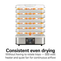 Hamilton Beach - 5 Tray Digital Food Dehydrator - Silver/White - Alternate Views