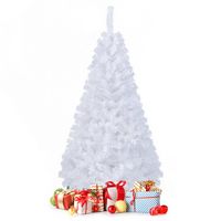 Costway - 5Ft Artificial PVC Christmas Tree W/Stand Holiday Season Indoor Outdoor - White - Alternate Views