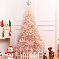 Costway - 7ft Artificial Christmas Tree Hinged Full Fir Tree Metal Stand - Pink - Alternate Views