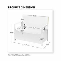 Costway - Shoe Bench Storage Rack Cushion Seat Ottoman Bedroom Hallway Entryway - White - Alternate Views