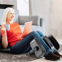Costway - Foot & Calf Massager Electric Deep Kneading Waist Massager w/ Vibration & Heat - Grey - Alternate Views