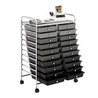 Costway - 20 Drawers Rolling Storage Cart Art Craft Organizer on Wheels Multipurpose - Gradient Gray - Alternate Views