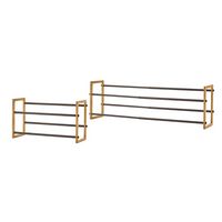 TRINITY - BASICS | 2-Tier Expandable Shoe Rack | 2-Pack | Bamboo - Natural - Alternate Views