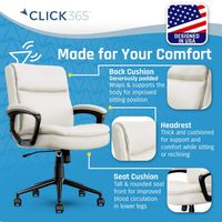 Click365 - Transform 2.0 Extra Comfort Ergonomic Mid-Back Desk Chair - White - Alternate Views