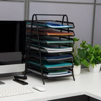 Mind Reader - 7-Tier Paper Tray, Desktop Organizer, File Storage, Office, Metal Mesh, 11.75