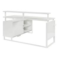 OSP Home Furnishings - ACE L Desk with Hutch Shelf - White - Alternate Views